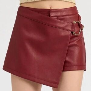 En Saison Campbell Wrap Skort Burgundy